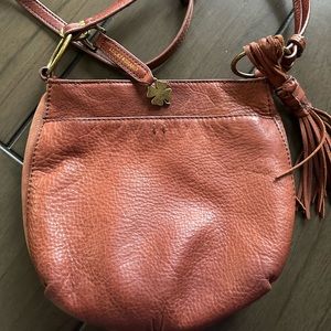 Lucky Brand leather purse.  Long strap can be adjusted and worn as a crossbody.
